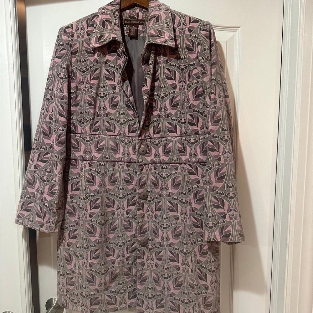 Pink and Gray Patterned Coat